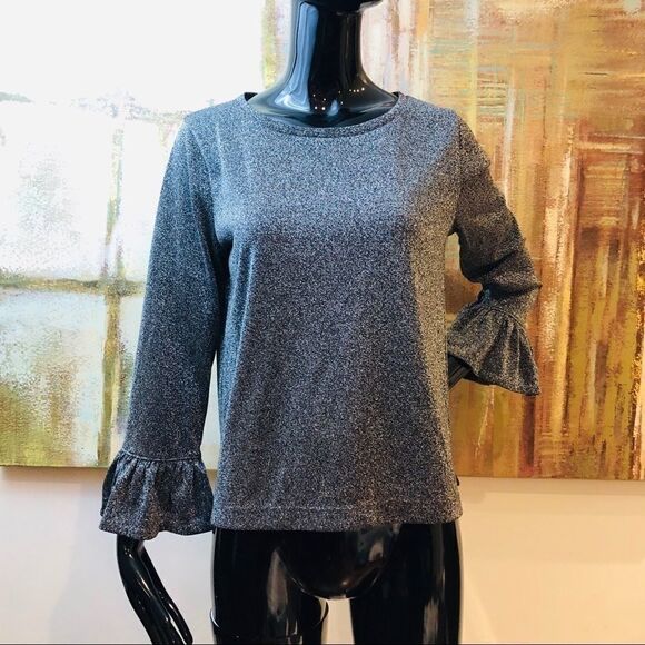 J. Crew Sparkle bell-sleeve top Size Medium - Picture 1 of 5